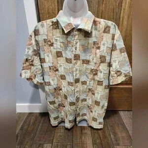 Boca Classics Island Wear Mens Tropical Hawaiian Button Down Shirt Size Med